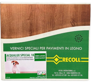 Лак для паркета Recoll ACQUALUX SPECIAL 1K SEMILUCIDA (SEMI GLOSSY) 5л (полу<br>глянцевый)