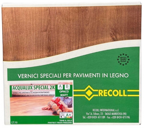 Лак для паркету Recoll ACQUALUX SPECIAL 2K OPACO (MATT) 5(4,5+0,5)л (матовий)