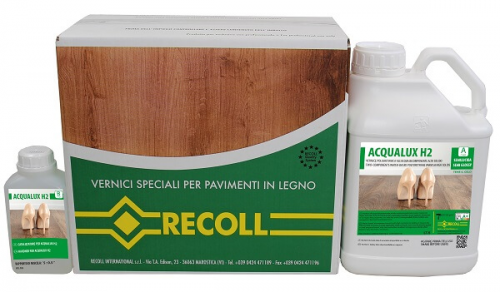 Лак для паркета Recoll ACQUALUX SPECIAL H2 SEMILUCIDA (SEMI GLOSSY) 5(4,5+0,5)л (полу<br>глянцевый)